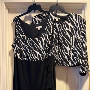 Black and white dress and shirt jacket. Size 20. jacket and dress.Comfort/lovely